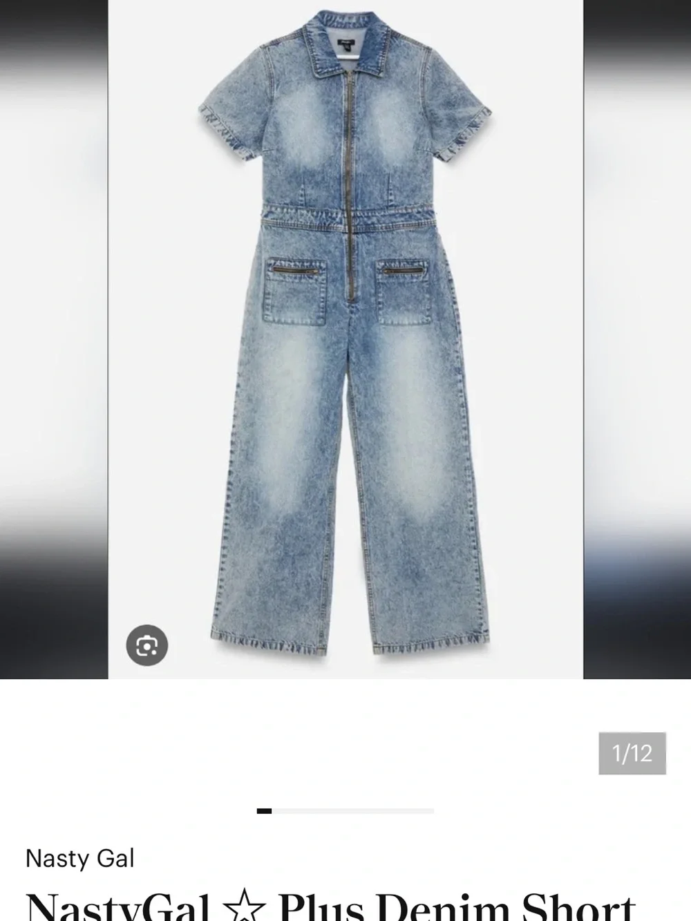 Nasty Gal Light Blue Denim Zip-Front Jumpsuit - Picture 3 of 7
